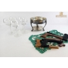 Image 3 : Vintage Crystal Hock Wine Glasses 8''INCHES H Metal Dish Holder Stand And Several Wooden Easels.