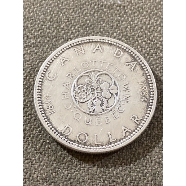 1964 Canada Confederation Silver Dollar Coin, Charlottetown-Quebec Issue