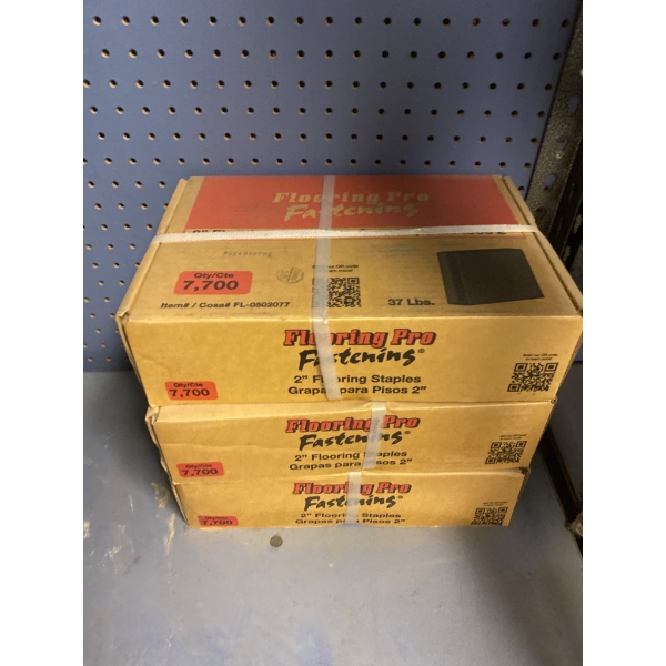 Flooring Supplies Including Adhesive, Fasteners, and Tools