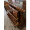 Image 2 : Vintage 8 Drawer Dressing Table With Mirror & Side Shelves 71x21x66