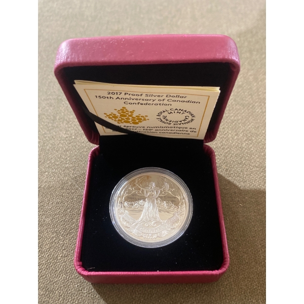 2017 Canadian Proof Silver Dollar, 150th Anniversary of Confederation