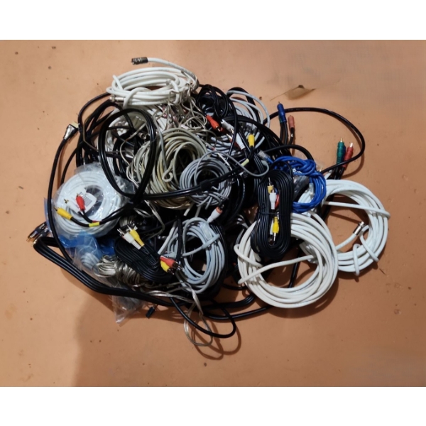 Big Bag of Cables: RJ 45, Cat 5, RCA, Component, Coax and More!