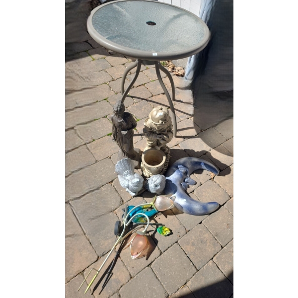 Garden Decor- Bistro Table 27" Diameter Top, 29 T, Resin Statues- Woman 21 T and More!