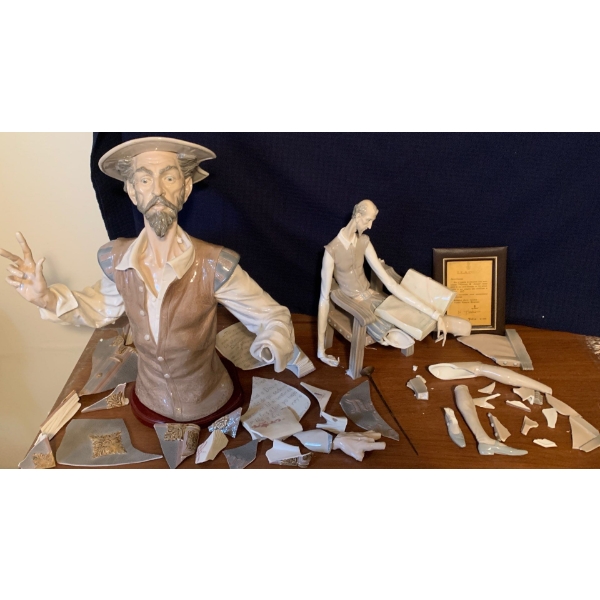 LLADRO The Demise of Don Quiote 21x20 Badly Broken Enormous Figurines 