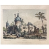 Image 1 : Colored Lithograph Print Titled ""Chateau De La Foret Auvray" Felix Benoist