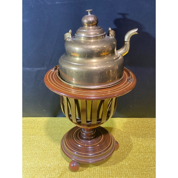 Antique Dutch Brass Spirit Kettle / Tea Stove