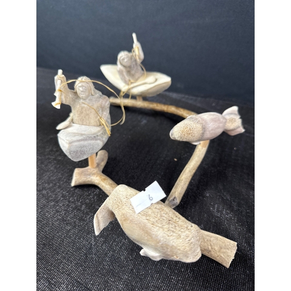 20th Century Inuit Walrus Jawbone Carving Sculpture From The Arctic