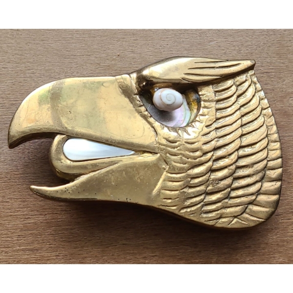 Belt Featuring Eagle's Face w/ Mother of Pearl Eye and Tongue 4 x 2.5