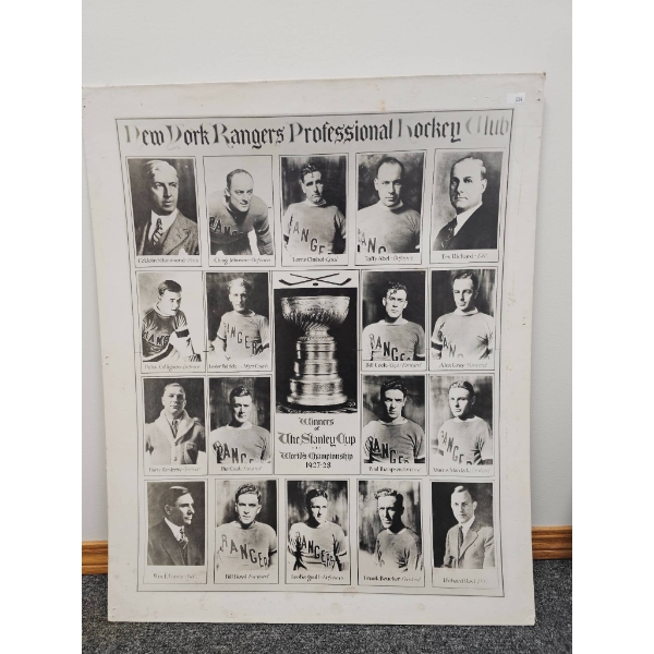 New York Rangers 1927-28 Stanley Cup Team Collage, 22 x 27 Inches