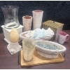 Image 1 : Bundle of Home Decor Items Including Vases, Candleholder, and Basket