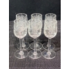 Image 1 :  Crystal Clear Industries #2690 "Deco Rose" Etched Crystal Cordial Glasses