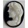 Image 1 : Lightning Ridge Opal & Onyx Cameo 12.1 ct Hand Carved Oval Cameo