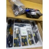 Image 1 : Tray Full Of Assorted Screwdrivers, Tape Measure, Scissors & More