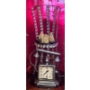 Image 1 : Decorative Jeweled Pedestol Chair w/ Budda Statues & More, Chair: 24 T