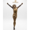 Image 1 : Vintage Bronze Crucifix Figure Of Jesus Christ Alongside A Blue Iridescent Glass Vase And More