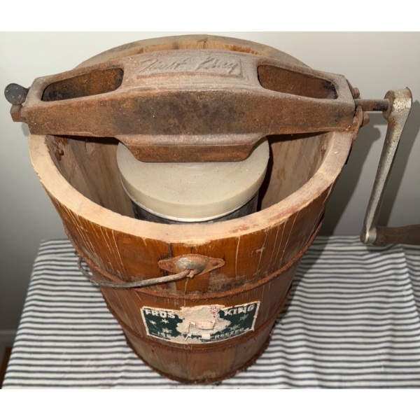 Antique Frost King Ice Cream Freezer Maker Hand Crank