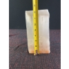 Image 6 : Trio of Decorative Stone Items: Selenite, Abstract Serpentine Sculpture, Green Stone Plate