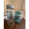 Image 5 : collection of antique and vintage blue mason jars, and one crown made in Canada