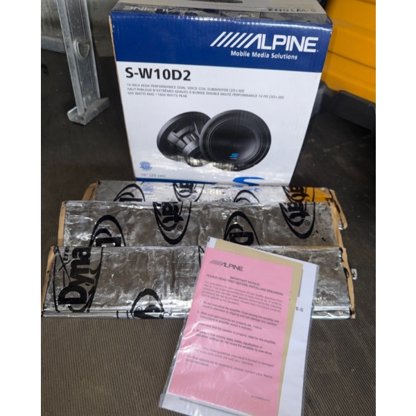 NEW Alpine S-W10D2 S-Series 10' Subwoofer 