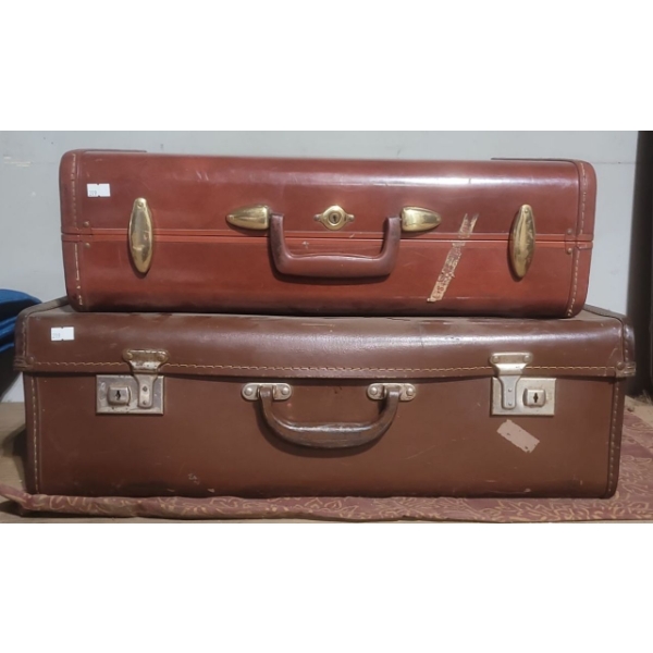 Vintage Suitcases (2) -  Unlocked, No Keys 