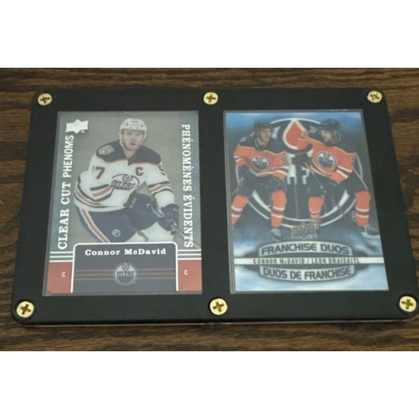 Clear Cut Phenoms  Franchise Duos Conner McDavid & Leon Draisaitl Framed Card