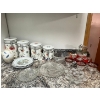 Image 1 : Vintage glassware set features a Bartlett-Collins tomato juice pitcher and four matching tumblers 