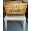 Image 1 : Antique MIlk Crate Reads 'Gray Beverage' Rubbermaid End Table