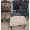 Image 1 : 3 Chairs & Bench.  Armchair 24 w 21 d 38 1/2 h.  Bench 26 w 18 d 18 h.  2 Chairs 19 w 17 1/2 d 37 h