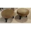 Image 2 :  Velvet Beige Couch (63W, 27D, 32T) with 2 Matching Stools (15W, 10T Each) and a Lovely Pillow 
