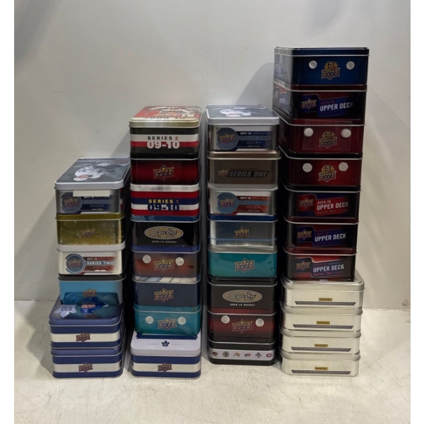 34 Empty Hockey Card Collectors Tins