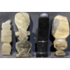 Image 3 : Hand Carved Black Obsidian Aztec Statues