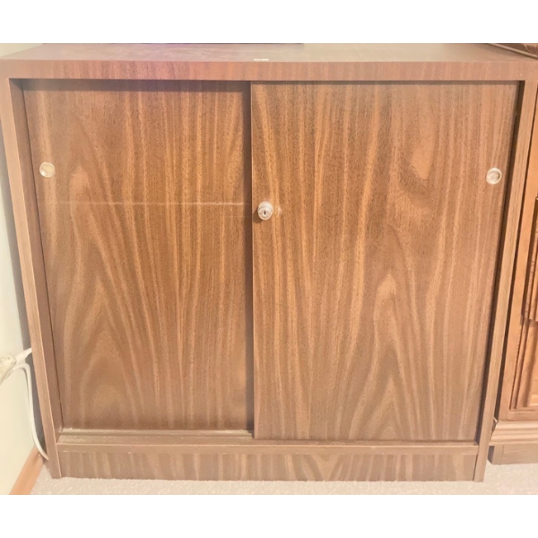 Vintage Liquor Cabinet w/ Contents - Need Repair or New Lock