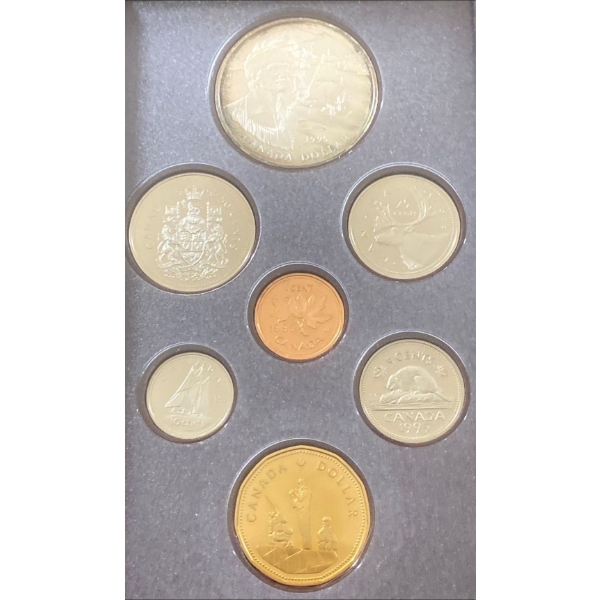 1995 Canadian Proof Set With Silver Dollar 92.5% Silver 25.175 Grams