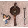Image 3 : Assorted Vintage Smalls - Genuine Leather Satchel Folding Pocket Knife Informative Signs & more