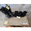 Image 2 : Terra Men's sz 8 Steel Toed Boots.  Antique Wood Storage Box 24w, 16 l , 9h, Shoe Rack & more 