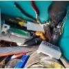 Image 7 : Green Bin of Tools and Hardware Incl: Electric Plugs/ Plate Covers, Allen Keys, Crowbars and More!