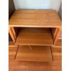 Image 2 : Vintage Retro LightTeak HiFi Cabinet With Rolling Shelves & Doors H22" W31" L21"