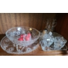 Image 1 : Glass Serving Essentials Including: Tray 13" Diameter, Bowl, Butter Dish, Cream/ Sugar and More!