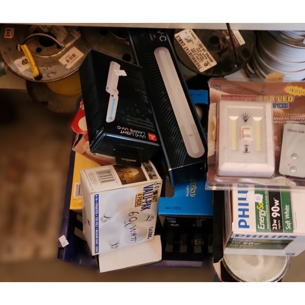 Portable and Strip Disinfectant Lights, Remote Light Switch, Assorted Household Wire, Lightbulbs