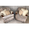 Image 2 : Vintage Swivel Rockers 35x34x38 w/ Ivory Throw Pillow Collection