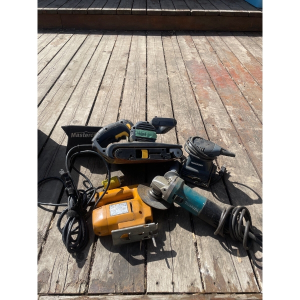 Belt Sander, Jigsaw, Palm Sander, Makita Grinder.