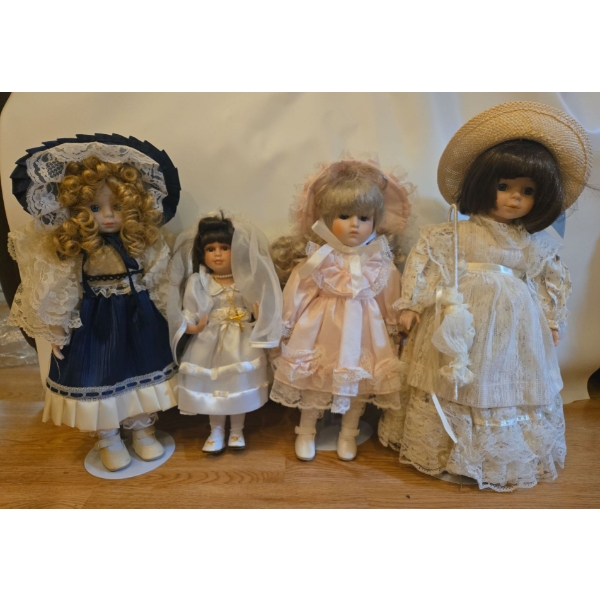 Doll Collection: Country Girls Plus Communion Girl. Tallest is 16T 
