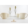 Image 2 : Vintage White Hobnail Milk Glass Table Lamps 10''&12''HEIGHT, Set Of Vintage Ivory Milk Glass Mugs
