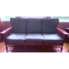 Image 1 : Vilas Solid Maple Wood-Framed Sofa with Gray Cushions