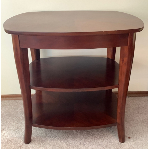 Miramar 2 Tiered Cherry Oak End Table 27x22x25