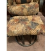 Image 3 : Patterned Reclining Armchair and Ottoman Set with Metal Base