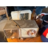 Image 1 : Collection of antique radios bottles, and old school trucker hats