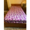 Image 1 : Custom Made Oak Twin Bed With Storage Easy Open Drawers On The Underside, Mattress And Side Table In