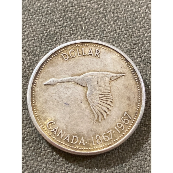 1967 Canada Centennial Silver Dollar Coin Featuring Flying Goose Design