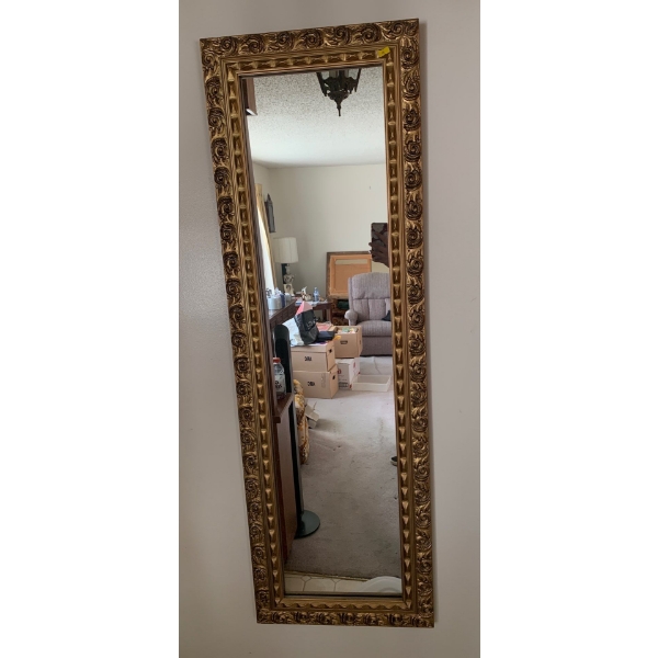 Vintage Mirror w/ Beveled Gold Frame 18Wx53T